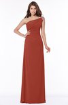 ColsBM Eliana Rust Glamorous A-line Short Sleeve Zip up Chiffon Floor Length Bridesmaid Dresses