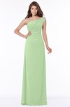ColsBM Eliana Sage Green Glamorous A-line Short Sleeve Zip up Chiffon Floor Length Bridesmaid Dresses