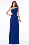 ColsBM Eliana Sodalite Blue Glamorous A-line Short Sleeve Zip up Chiffon Floor Length Bridesmaid Dresses