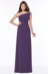 ColsBM Eliana Violet Glamorous A-line Short Sleeve Zip up Chiffon Floor Length Bridesmaid Dresses