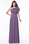 ColsBM Alexia Chinese Violet Modest A-line Zip up Chiffon Floor Length Ruching Bridesmaid Dresses
