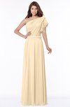 ColsBM Alexia Marzipan Modest A-line Zip up Chiffon Floor Length Ruching Bridesmaid Dresses