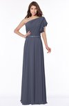 ColsBM Alexia Nightshadow Blue Modest A-line Zip up Chiffon Floor Length Ruching Bridesmaid Dresses