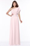 ColsBM Alexia Petal Pink Modest A-line Zip up Chiffon Floor Length Ruching Bridesmaid Dresses