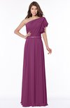 ColsBM Alexia Raspberry Modest A-line Zip up Chiffon Floor Length Ruching Bridesmaid Dresses