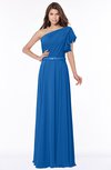 ColsBM Alexia Royal Blue Modest A-line Zip up Chiffon Floor Length Ruching Bridesmaid Dresses