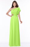 ColsBM Alexia Sharp Green Modest A-line Zip up Chiffon Floor Length Ruching Bridesmaid Dresses