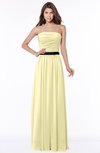 ColsBM Jaliyah Soft Yellow Mature A-line Strapless Zip up Chiffon Bridesmaid Dresses