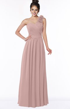 ColsBM Elisa Blush Pink Simple A-line One Shoulder Half Backless Chiffon Flower Bridesmaid Dresses