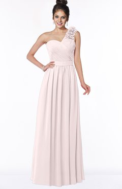 ColsBM Elisa Light Pink Simple A-line One Shoulder Half Backless Chiffon Flower Bridesmaid Dresses