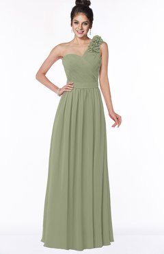 ColsBM Elisa Moss Green Simple A-line One Shoulder Half Backless Chiffon Flower Bridesmaid Dresses