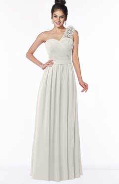 ColsBM Elisa Off White Simple A-line One Shoulder Half Backless Chiffon Flower Bridesmaid Dresses