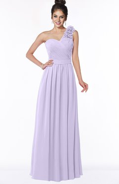 ColsBM Elisa Pale Lilac Simple A-line One Shoulder Half Backless Chiffon Flower Bridesmaid Dresses