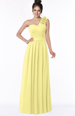 ColsBM Elisa Pastel Yellow Simple A-line One Shoulder Half Backless Chiffon Flower Bridesmaid Dresses