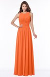 ColsBM Ayla Tangerine Elegant Zip up Chiffon Floor Length Pick up Bridesmaid Dresses