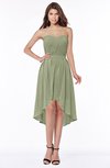 ColsBM Anahi Moss Green Gorgeous A-line Strapless Half Backless Ruching Bridesmaid Dresses