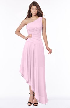 ColsBM Maggie Baby Pink Luxury A-line Zip up Chiffon Floor Length Ruching Bridesmaid Dresses
