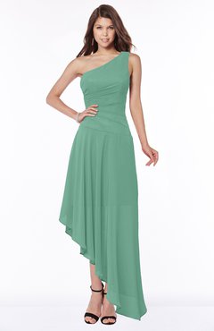 ColsBM Maggie Beryl Green Luxury A-line Zip up Chiffon Floor Length Ruching Bridesmaid Dresses