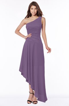 ColsBM Maggie Chinese Violet Luxury A-line Zip up Chiffon Floor Length Ruching Bridesmaid Dresses