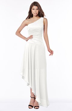 ColsBM Maggie Cloud White Luxury A-line Zip up Chiffon Floor Length Ruching Bridesmaid Dresses