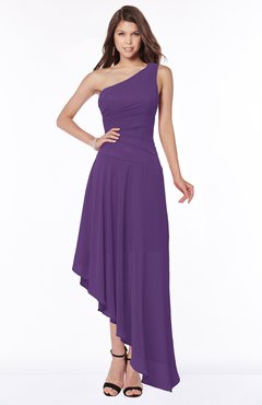 ColsBM Maggie Dark Purple Luxury A-line Zip up Chiffon Floor Length Ruching Bridesmaid Dresses