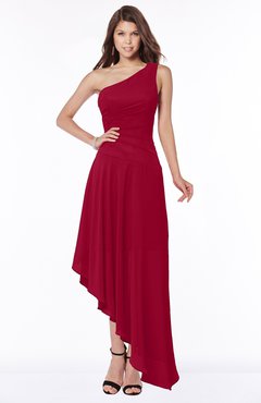 ColsBM Maggie Dark Red Luxury A-line Zip up Chiffon Floor Length Ruching Bridesmaid Dresses