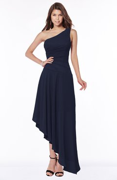ColsBM Maggie Dark Sapphire Luxury A-line Zip up Chiffon Floor Length Ruching Bridesmaid Dresses