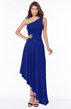ColsBM Maggie Electric Blue Luxury A-line Zip up Chiffon Floor Length Ruching Bridesmaid Dresses