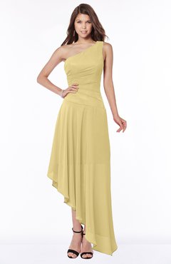 ColsBM Maggie Gold Luxury A-line Zip up Chiffon Floor Length Ruching Bridesmaid Dresses