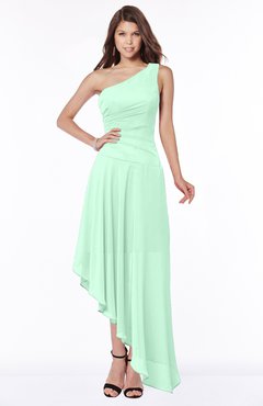 ColsBM Maggie Honeydew Luxury A-line Zip up Chiffon Floor Length Ruching Bridesmaid Dresses