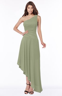 ColsBM Maggie Moss Green Luxury A-line Zip up Chiffon Floor Length Ruching Bridesmaid Dresses