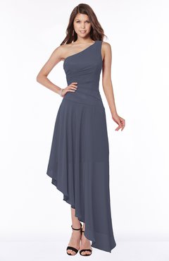 ColsBM Maggie Nightshadow Blue Luxury A-line Zip up Chiffon Floor Length Ruching Bridesmaid Dresses