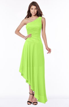 ColsBM Maggie Sharp Green Luxury A-line Zip up Chiffon Floor Length Ruching Bridesmaid Dresses
