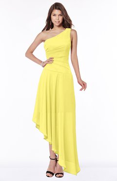 ColsBM Maggie Yellow Iris Luxury A-line Zip up Chiffon Floor Length Ruching Bridesmaid Dresses