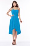 ColsBM Amaya Cornflower Blue Mature A-line Strapless Chiffon Knee Length Ruching Bridesmaid Dresses