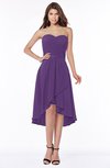 ColsBM Amaya Dark Purple Mature A-line Strapless Chiffon Knee Length Ruching Bridesmaid Dresses