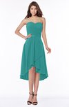 ColsBM Amaya Emerald Green Mature A-line Strapless Chiffon Knee Length Ruching Bridesmaid Dresses