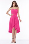 ColsBM Amaya Fandango Pink Mature A-line Strapless Chiffon Knee Length Ruching Bridesmaid Dresses