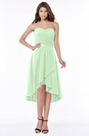 ColsBM Amaya Light Green Mature A-line Strapless Chiffon Knee Length Ruching Bridesmaid Dresses