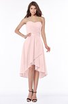 ColsBM Amaya Pastel Pink Mature A-line Strapless Chiffon Knee Length Ruching Bridesmaid Dresses