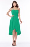 ColsBM Amaya Sea Green Mature A-line Strapless Chiffon Knee Length Ruching Bridesmaid Dresses