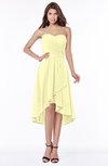 ColsBM Amaya Wax Yellow Mature A-line Strapless Chiffon Knee Length Ruching Bridesmaid Dresses