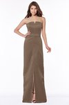ColsBM Kenna Bronze Brown Gorgeous A-line Sleeveless Half Backless Satin Floor Length Bridesmaid Dresses