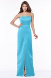 ColsBM Kenna River Blue Gorgeous A-line Sleeveless Half Backless Satin Floor Length Bridesmaid Dresses