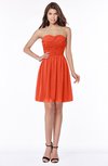 ColsBM Kaylee Persimmon Gorgeous A-line Sleeveless Half Backless Knee Length Ruching Bridesmaid Dresses