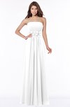 ColsBM Anne White Modern A-line Bateau Sleeveless Half Backless Floor Length Bridesmaid Dresses