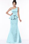 ColsBM Brittany Aqua Elegant Mermaid Sleeveless Satin Floor Length Bridesmaid Dresses