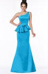 ColsBM Brittany Cornflower Blue Elegant Mermaid Sleeveless Satin Floor Length Bridesmaid Dresses