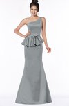 ColsBM Brittany Frost Grey Elegant Mermaid Sleeveless Satin Floor Length Bridesmaid Dresses