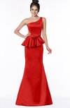 ColsBM Brittany Red Elegant Mermaid Sleeveless Satin Floor Length Bridesmaid Dresses